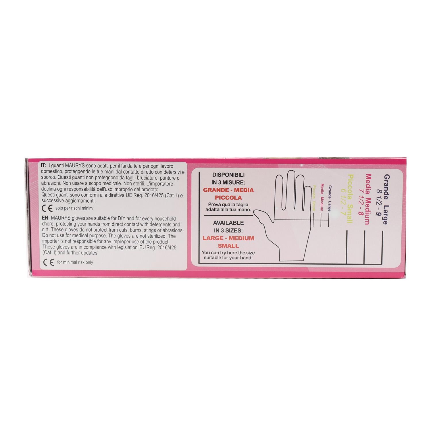 MAURY'S GUANTI IN LATTICE MONOUSO 100 PZI TAGLIA M