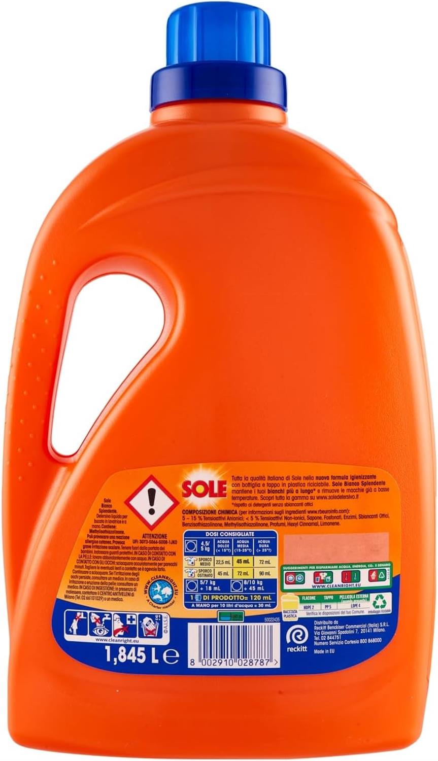 SOLE DETERSIVO LAVATRICE 3 IN 1 BIANCO SPLENDENTE 41 LAVAGGI 1,845 L