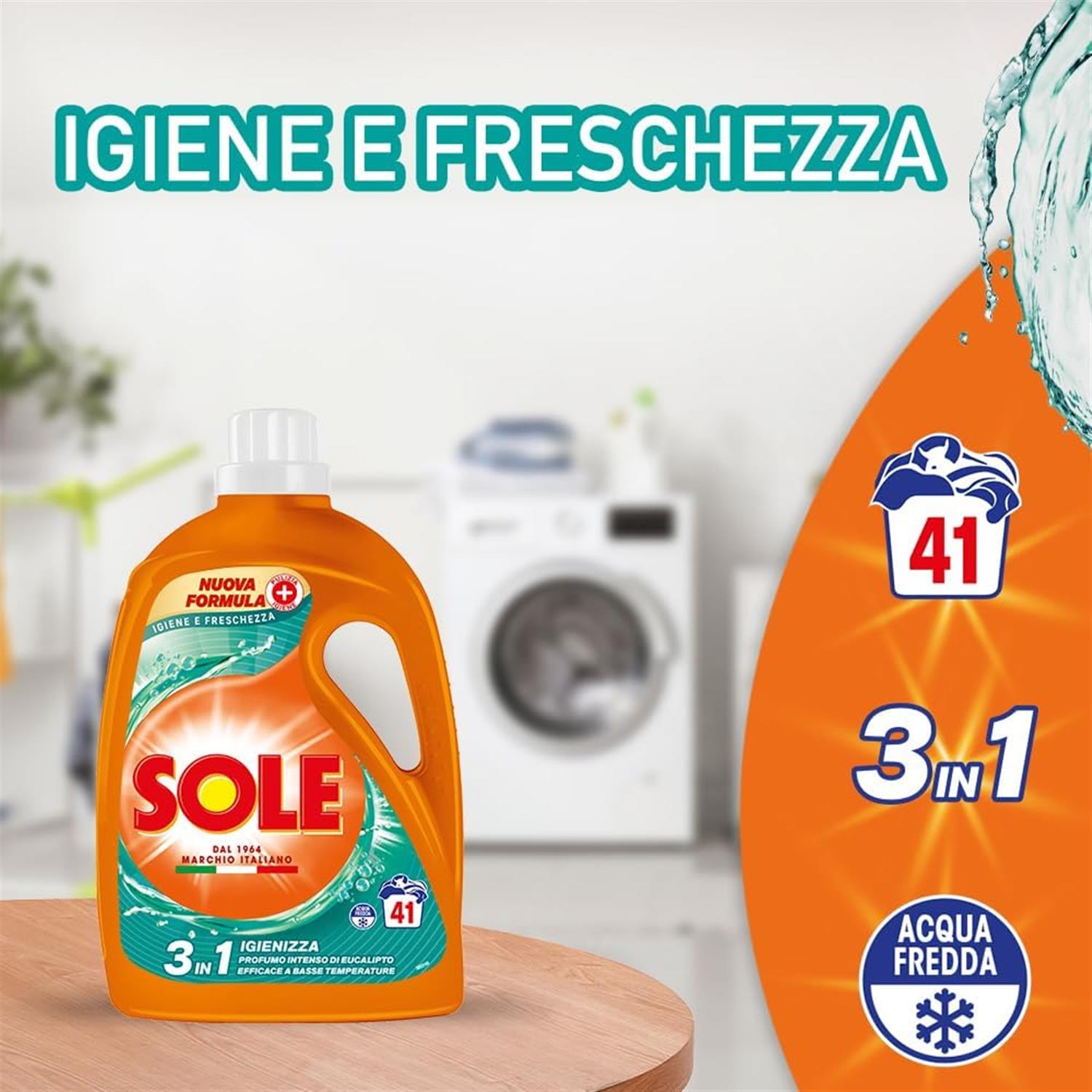 SOLE DETERSIVO LIQUIDO DA 41 LAVAGGI IGIENE & FRESCHEZZA