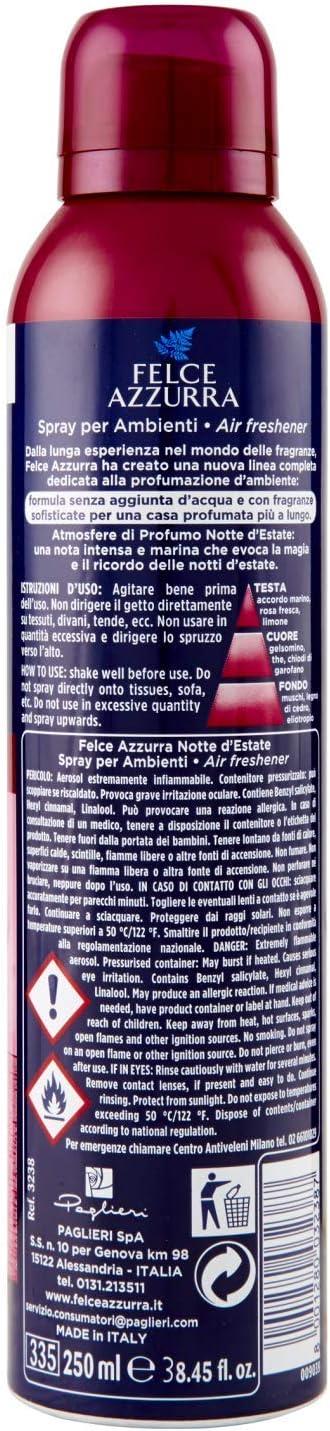 FELCE AZZURRA ARIA DI CASA SPRAY PROFUMATORE PER AMBIENTE FRAGRANZA NOTTI D'ESTATE 250 ML