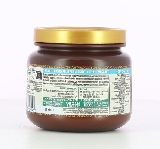 GARNIER ULTRA DOLCE MASCHERA NUTRIENTE PER CAPELLI SECCHI RITUALE D'ARGAN HAIR REMEDY 340 ML