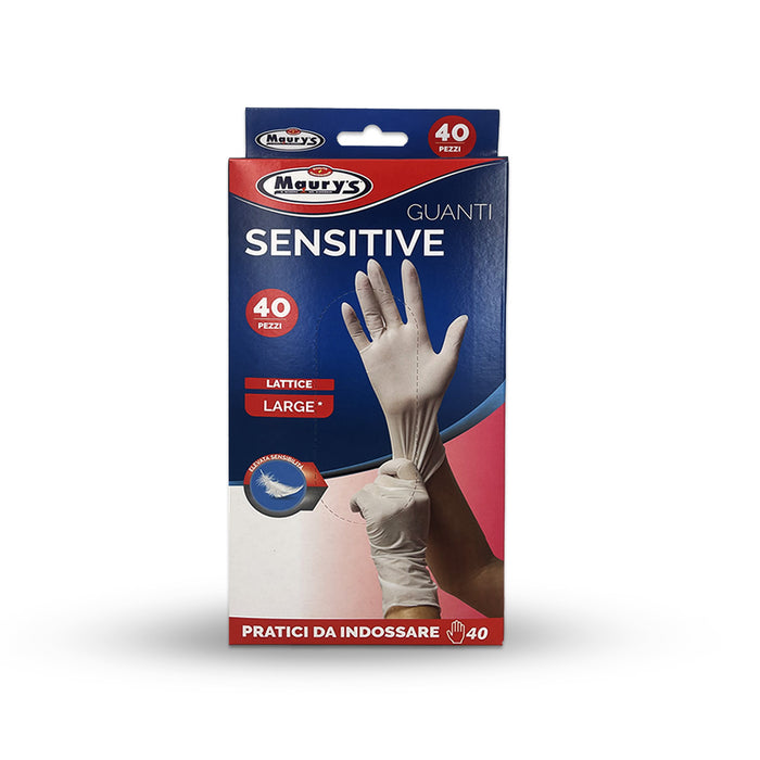 MAURY'S GUANTI IN LATTICE DA 40 PEZZI LINEA SENSITIVE TAGLIA L