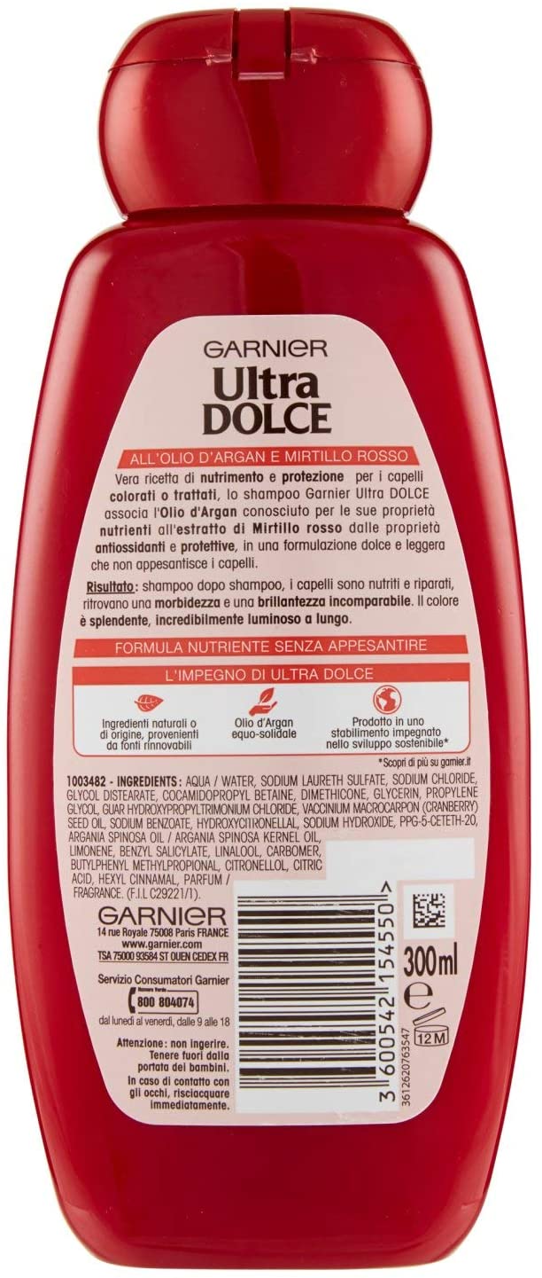 ULTRA DOLCE SHAMPOO OLIO DI ARGAN E MIRTILLO ROSSO 300 ML