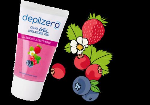 DEPILZERO CREMA GEL DEPILATORIA VISO E BIKIN 50 ML CON ESTRATTO DI FRUTTI ROSSI