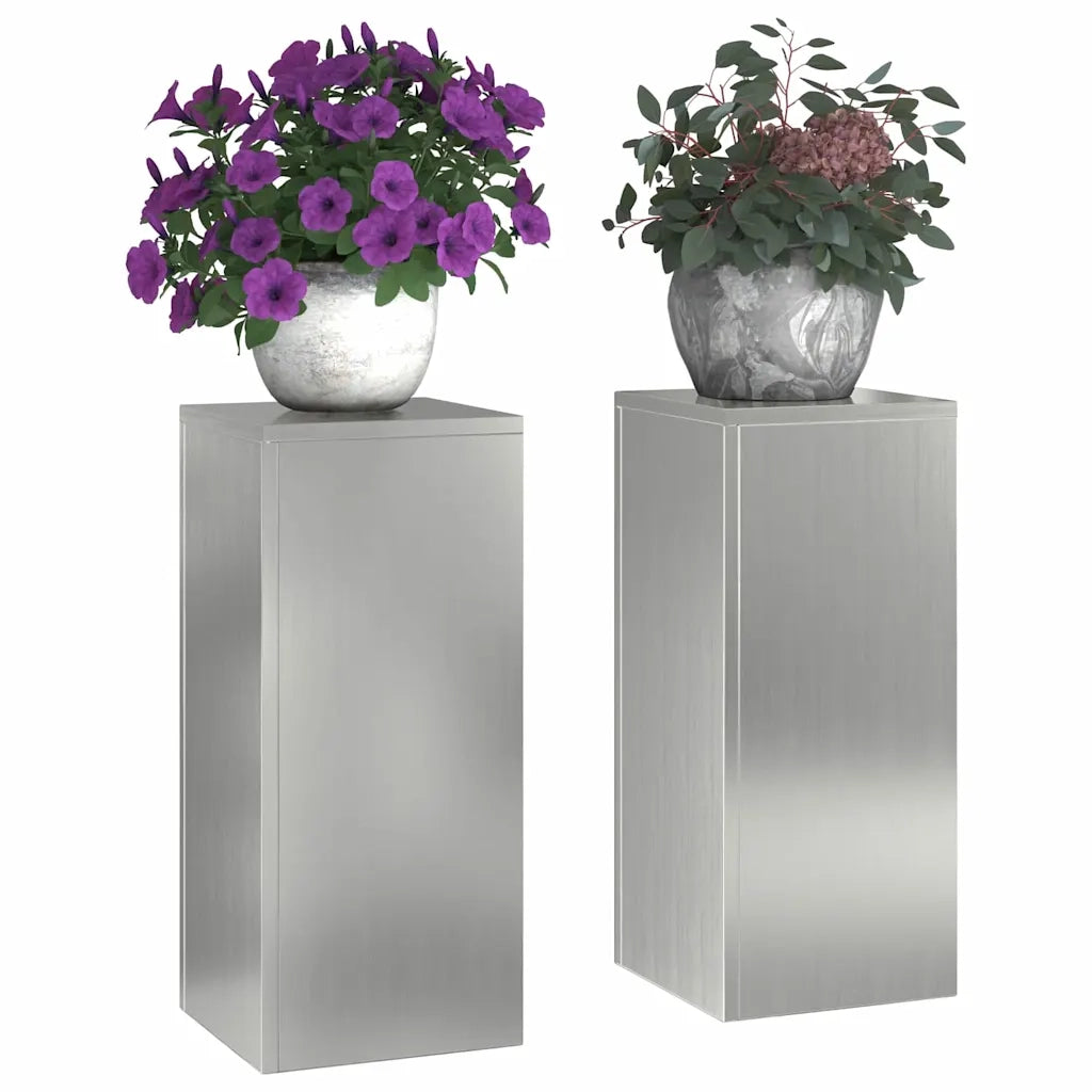 Supporto per piante | Sostegno per piante 2 pz Argento 24 x 24 x 55 cm