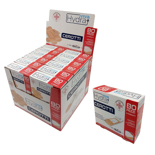HYDRAVIVA CEROTTI IN MISURE ASSORTITI IN CONFEZIONE DA 80 PEZZI