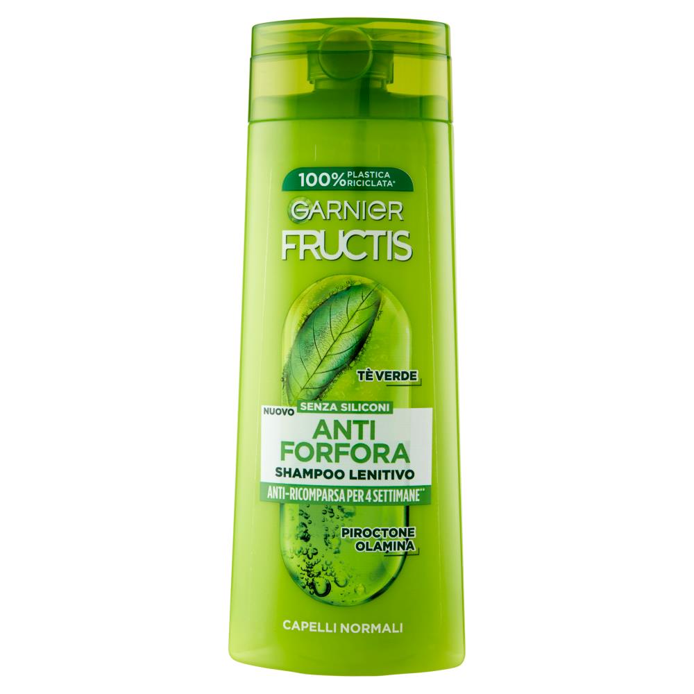 GARNIER FRUCTIS SHAMPOO 250 ML ANTI FORFORA PER 4 SETTIMANE 2IN1 LENITIVO CAPELLI NORMALI TE' VERDE