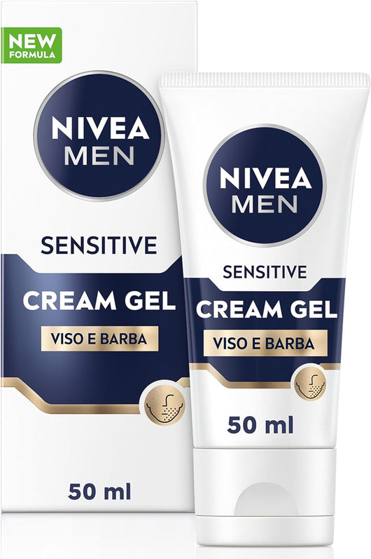 NIVEA CREMA MEN GEL 50 ML VISO E BARBA SENSITIVE 2 IN 1 PELLI SENSIBILI H 24