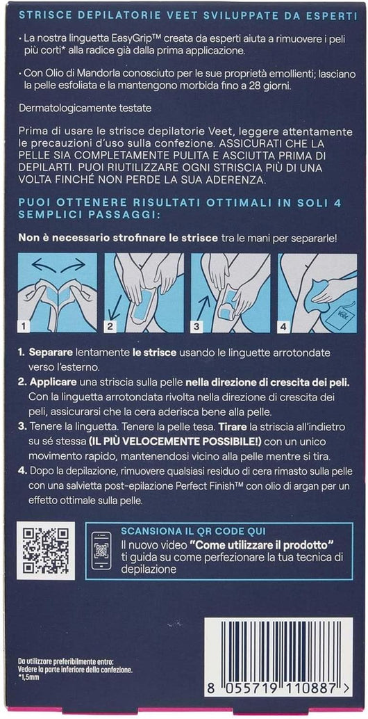 STRISCE VEET DEPIL CORPO EXPERT 12 PZ GAMBE & CORPO PER PELLI SENSIBILI