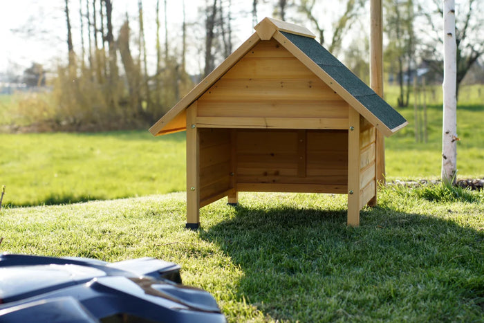 Garage per robot tagliaerba, in legno massello, tetto spiovente