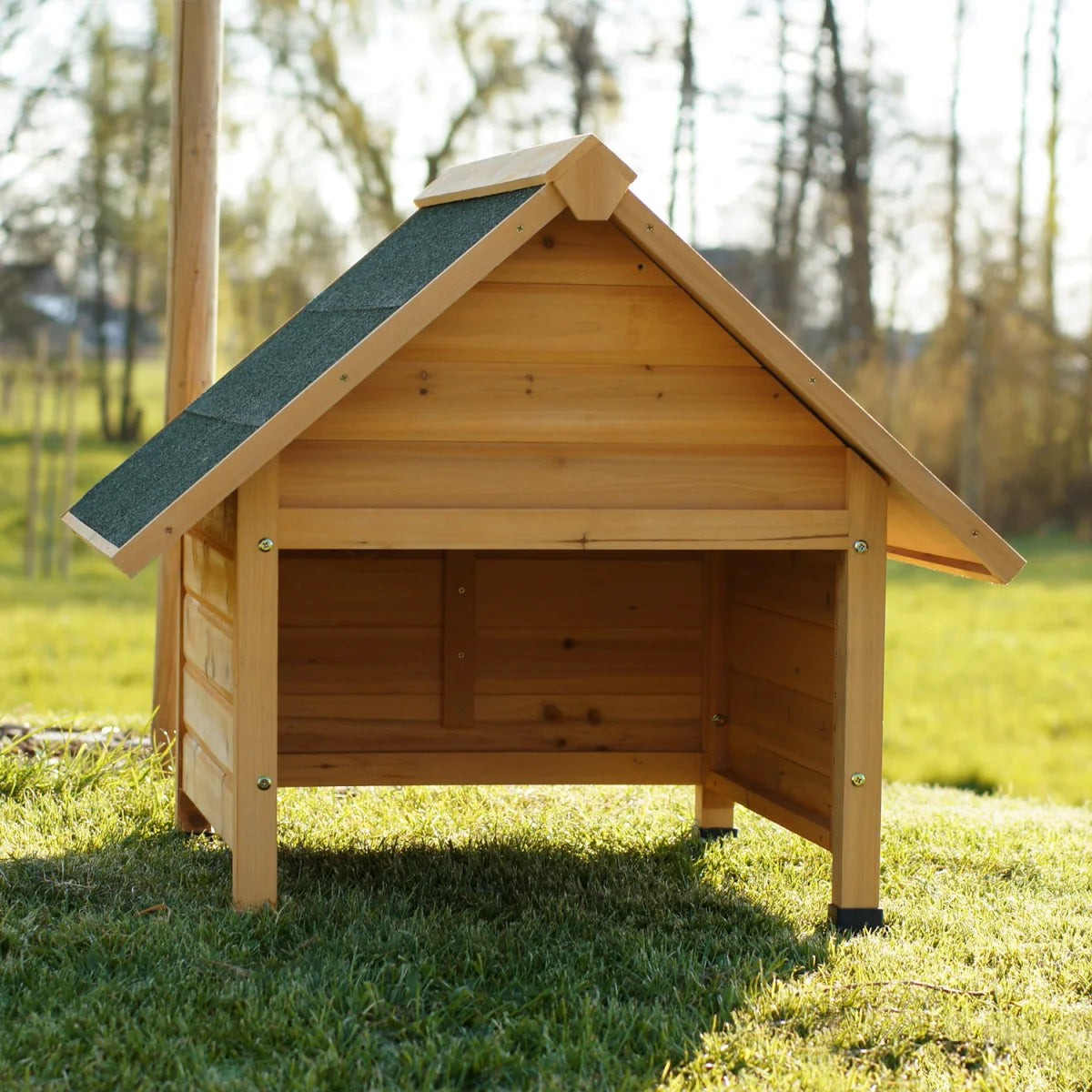 Garage per robot tagliaerba, in legno massello, tetto spiovente