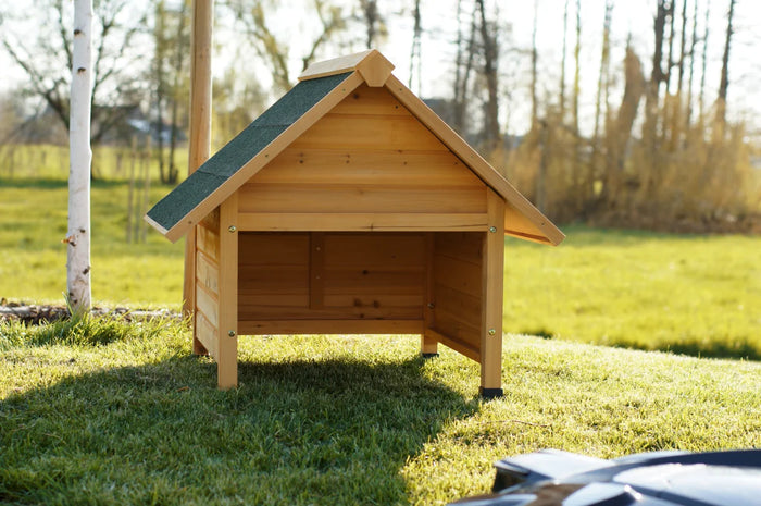 Garage per robot tagliaerba, in legno massello, tetto spiovente