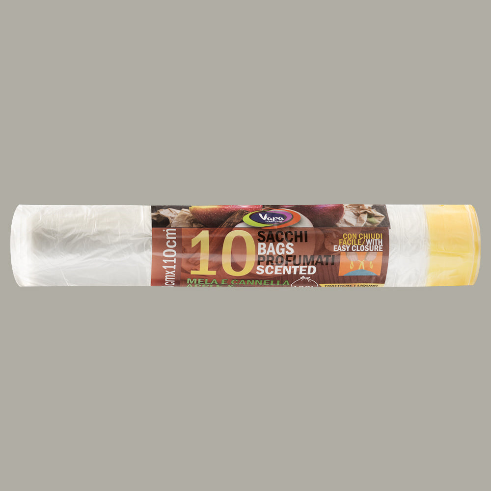 VAPA SACCHI PATTUMIERA 70X110 CM PROFUMATI 10 PZ MELA E CANNELLA