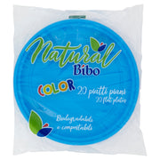 MAURY'S PIATTI PIANI BIOPLASTIC DIAMETRO 21,5 CM 20 PEZZI IN COLORAZIONE AZZURRA