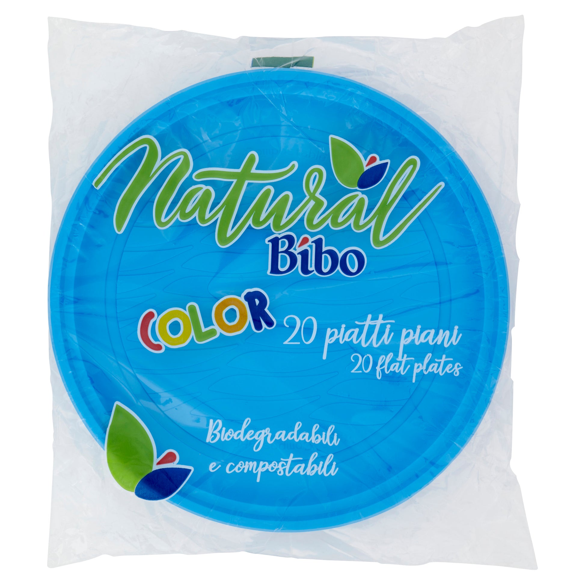 MAURY'S PIATTI PIANI BIOPLASTIC DIAMETRO 21,5 CM 20 PEZZI IN COLORAZIONE AZZURRA