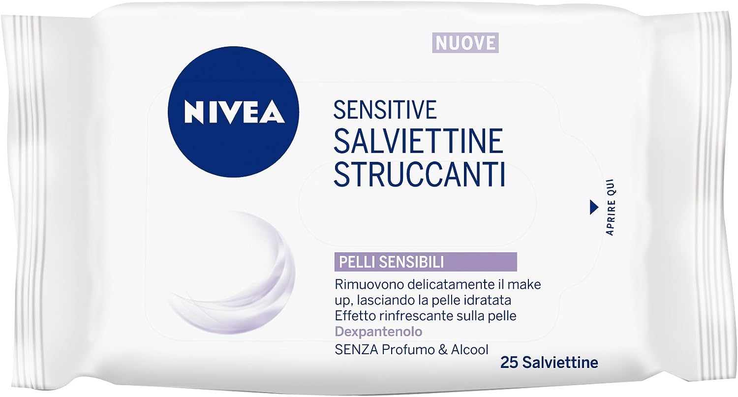 NIVEA BIO SENSITIVE SALVIETTE STRUCCANTI DA 25 PEZZI