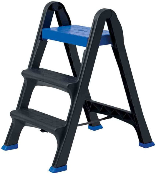 BAMA SCALA SGABELLO SCALETTA 3 GRADINI RICHIUDIBILE BLU 47 X 70 X 78 CM