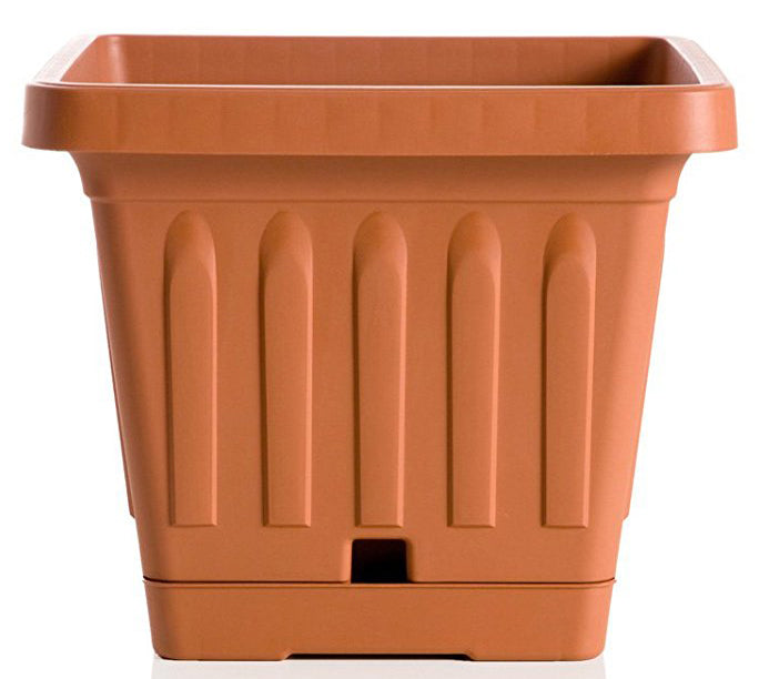 VASO GIARDINO TERRA QUADRATO 40X40CM CON SELF WATERER