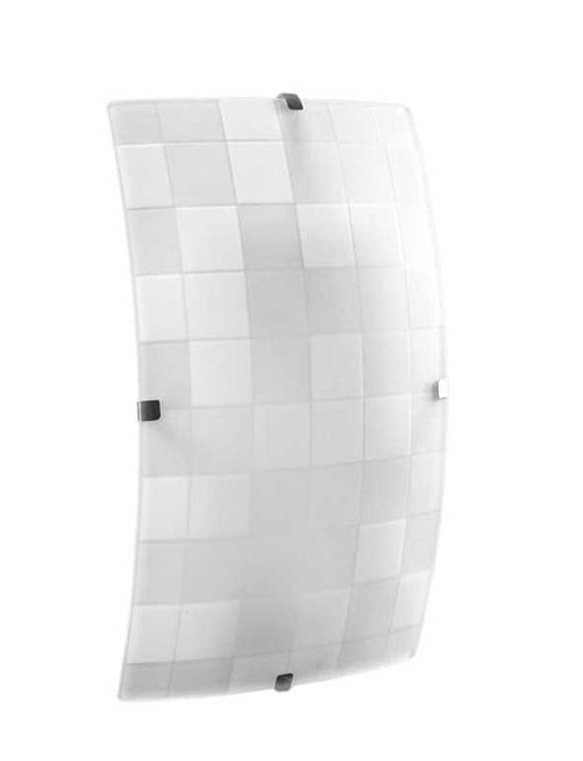 PLAFONIERA APPLIQUE RETTANGOLARE 30X18 CM CON DESIGN A QUADRI COLORE BIANCO