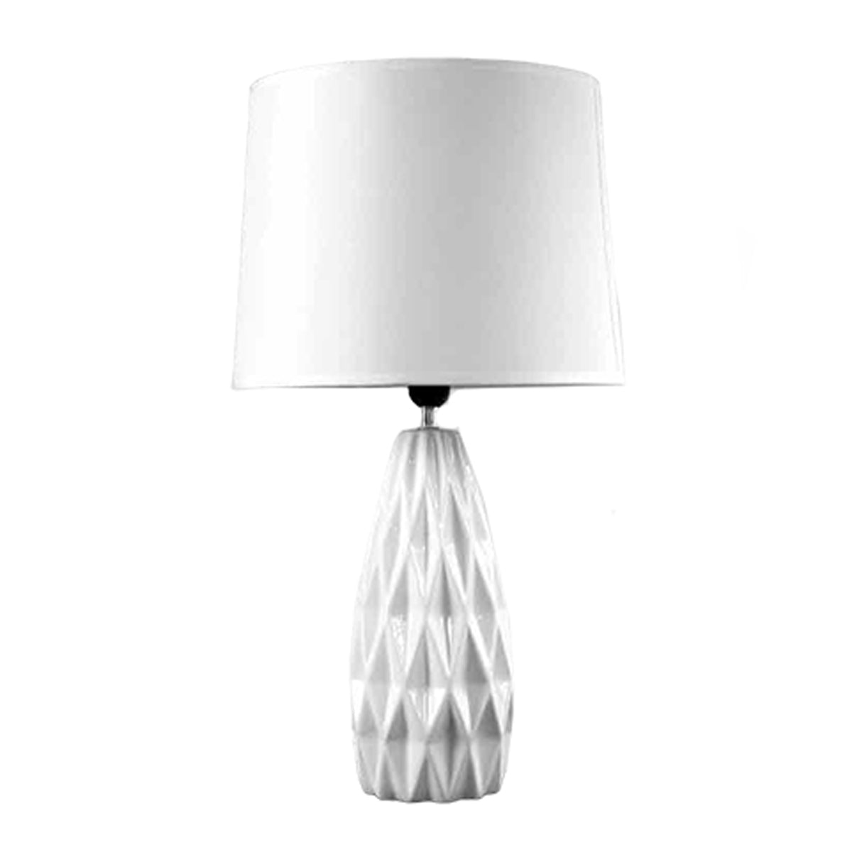 LAMPADA BIANCA CON STRUTTURA IN CERAMICA 34 X 34 X 62,5 CM BIANCA