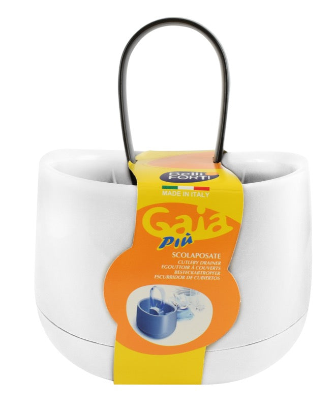 GAIA SCOLAPOSATE IN PLASTICA CON MANICO DI COLORE BIANCO 16,5 X 12 X H20 CM
