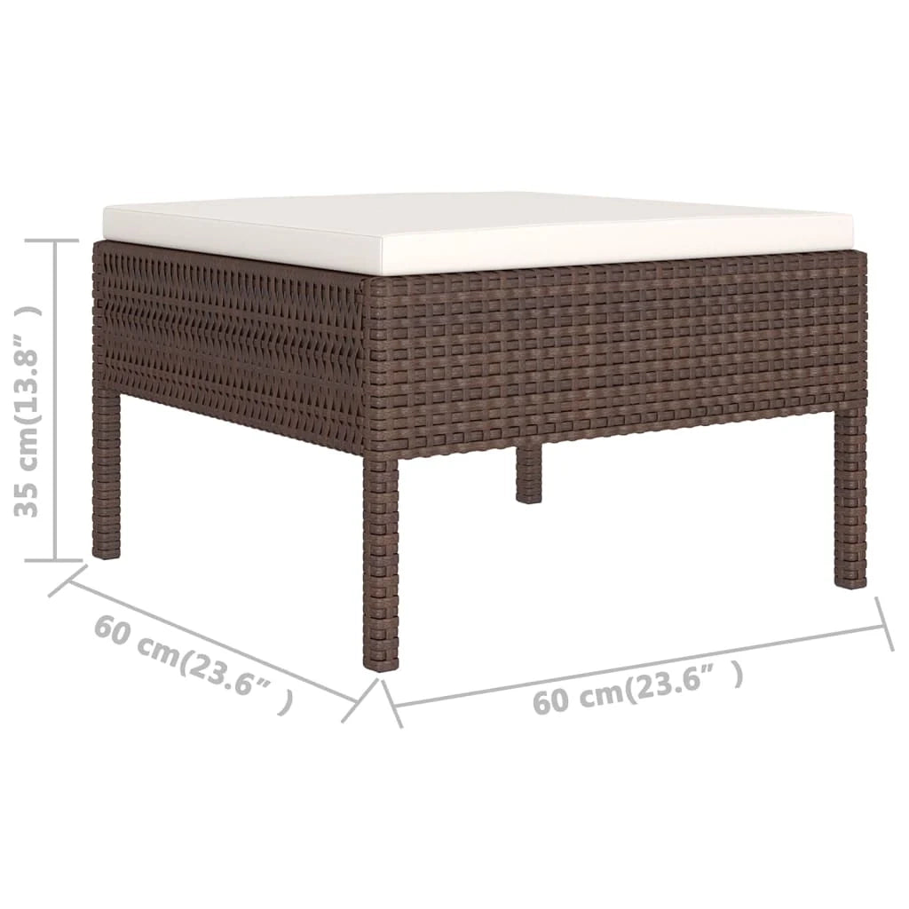 Set di mobili da giardino mobili da esterno 5 pezzi con cuscini resina intrecciata marrone 02_0016463
