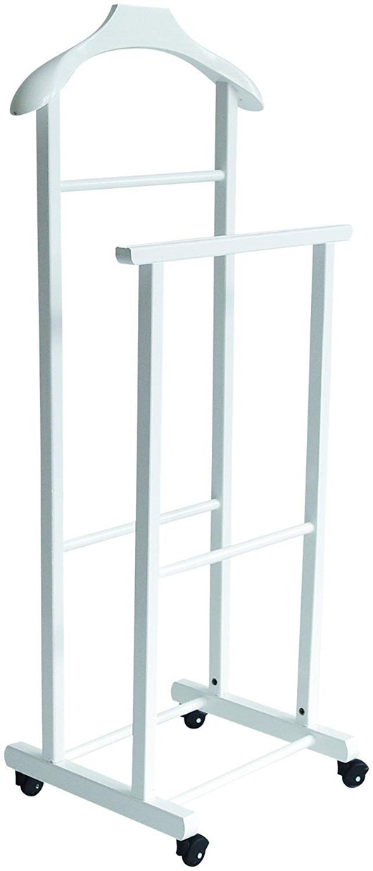 KIT DOPPIO INDOSSATORE FAGGIO DA CAMERA BIANCO IN LEGNO 43X33X105H CM