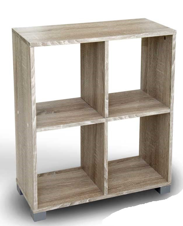 CUBO SCAFFALE ROVERE SBIANCATO 60X24X H 68 CM