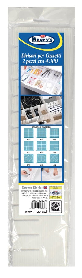 MAURY'S DIVISORI PER CASSETTI 2PZ 43X10CM