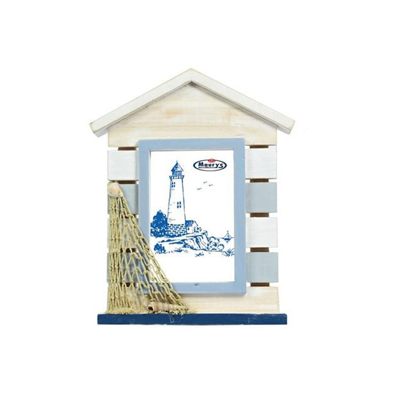MAURY'S MARINA PORTAFOTO CASETTA CON RETE E CONCHIGLIE  27 X 22 X 3 CM