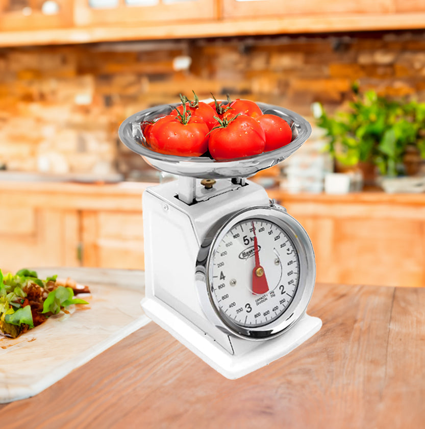 MAURY'S BILANCIA DA CUCINA IN ACCIAIO DA 5 KG DIAMETRO PIATTINO 16 CM