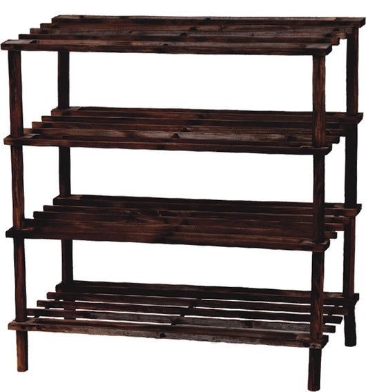MAURY'S SCAFFALE WOODY CON 4 PIANI 80 X 26 X H67 CM IN LEGNO DI NOCE
