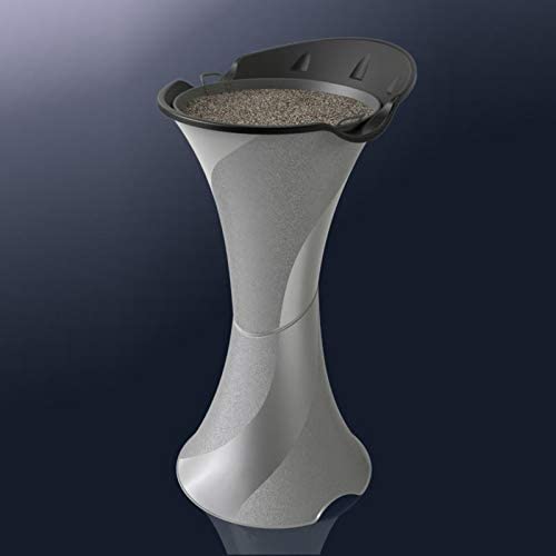 POSACENERE A COLONNA DA TERRA SMOKING SILVER CON SETACCIO E SABBIA