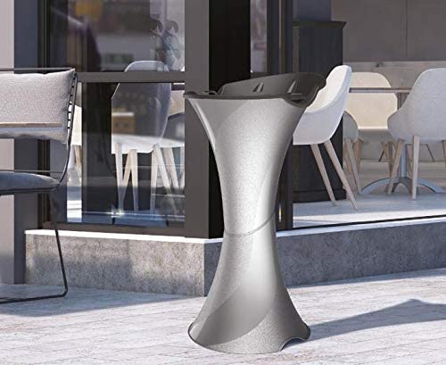 POSACENERE A COLONNA DA TERRA SMOKING SILVER CON SETACCIO E SABBIA