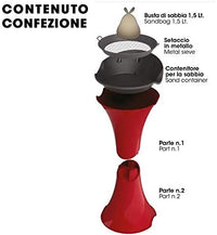 POSACENERE A COLONNA DA TERRA SMOKING SILVER CON SETACCIO E SABBIA