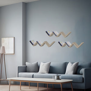 MENSOLA ZIG ZAG DIMENSIONI 59X12X12 CM IN COLORE OLMO