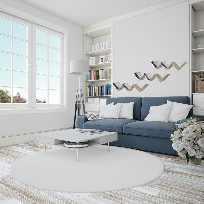 MENSOLA ZIG ZAG DIMENSIONI 59X12X12 CM IN COLORE OLMO