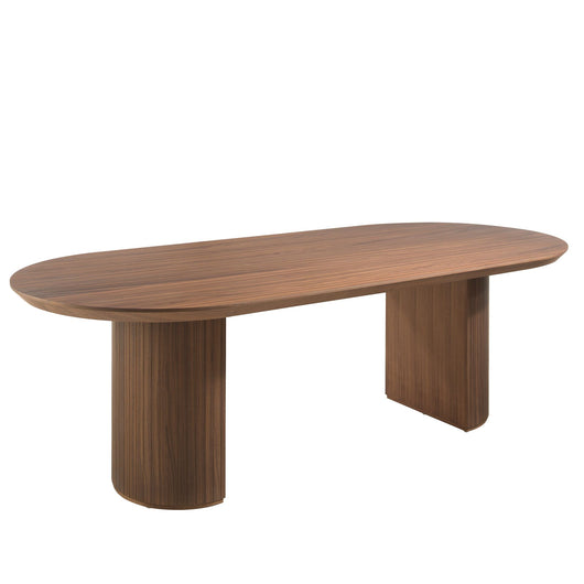 Tavolo da pranzo mezza punta ovale noce