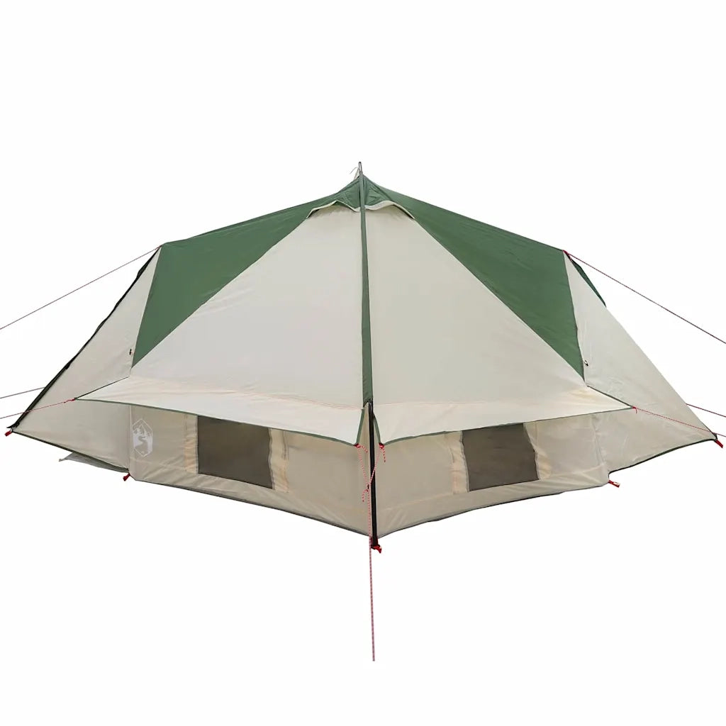 Tenda Teepee per 4 persone-Tenda da campeggio Verde e Grigio 388 x 320 x 169 cm