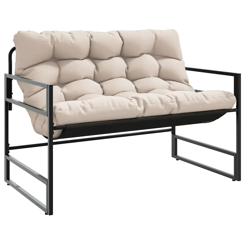 vidaXL Panchina da Giardino con Cuscino Tortora 113 cm in Acciaio