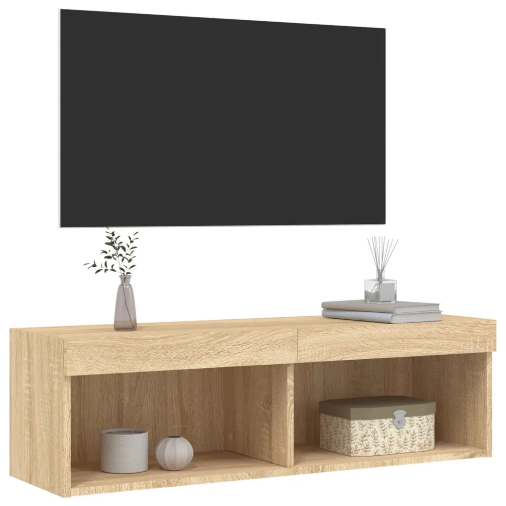Mobile Porta TV con Luci LED-Mobile per TV-Credenza TV Rovere Sonoma 100x30x30 cm