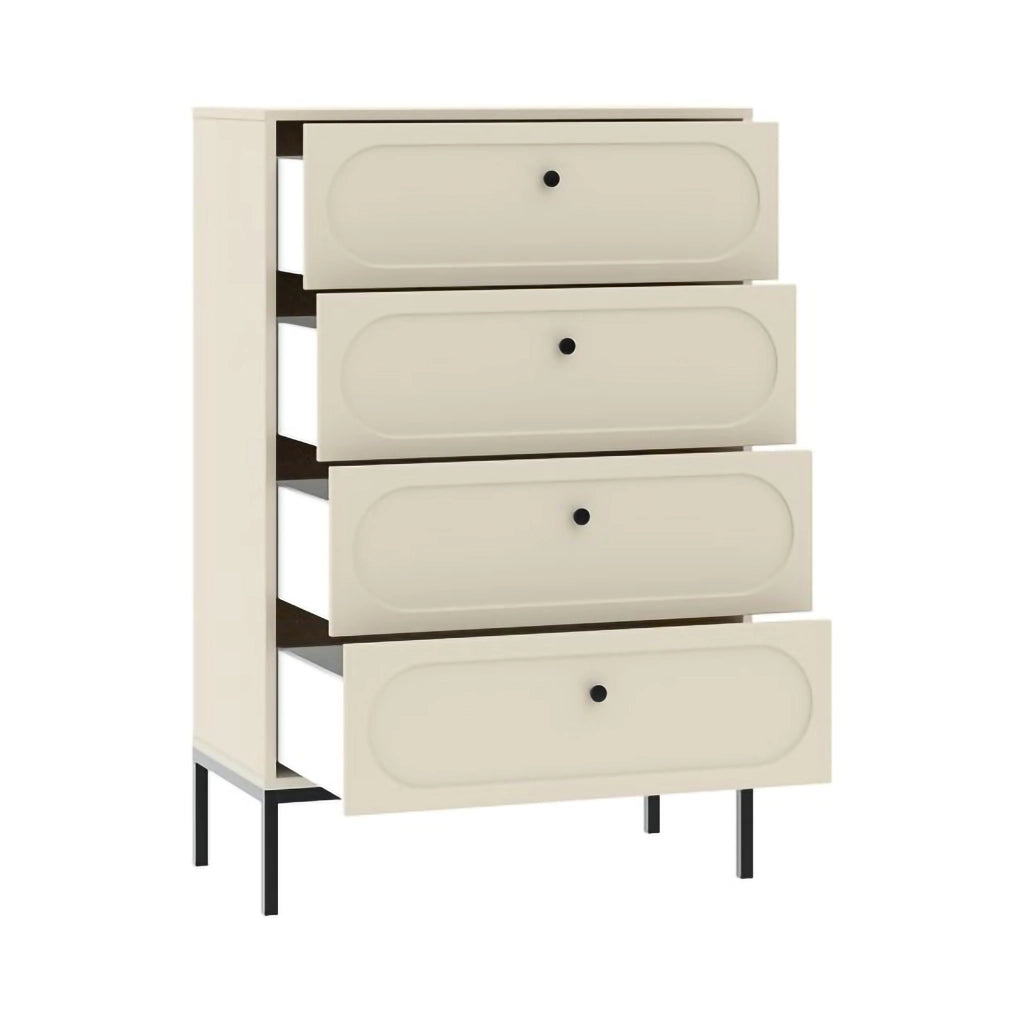 Lanesaro, Cassettiera 4 Cassetti, 76x40x116h cm Beige Cashmere