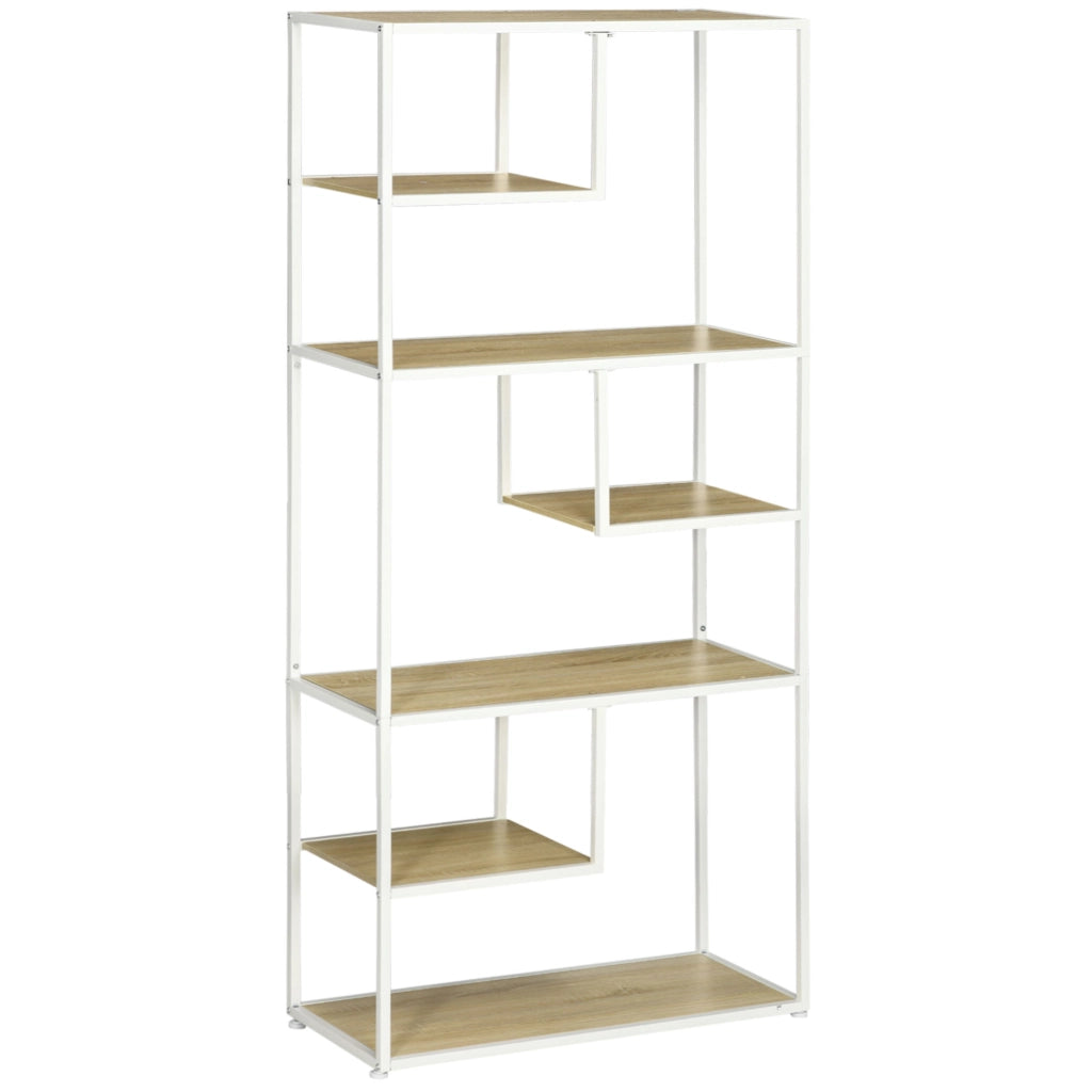 Libreria scaffale a 7 livelli stile industriale ¨C zephmum ¨C quercia 83x34x180 cm