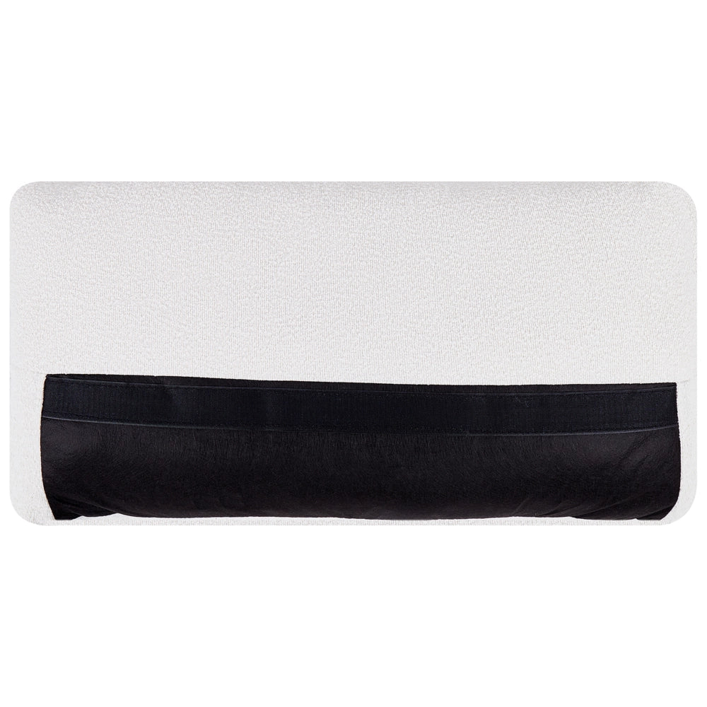 Divano a 3 posti in tessuto bouclè bianco con schienale imbottito elegante moderno minimalista