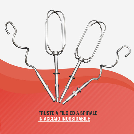 HIGH-TECH SBATTITORE ELETTRICO DA 250W CON 5 VELOCITÀ ACCESSORI IN COLORE BLU