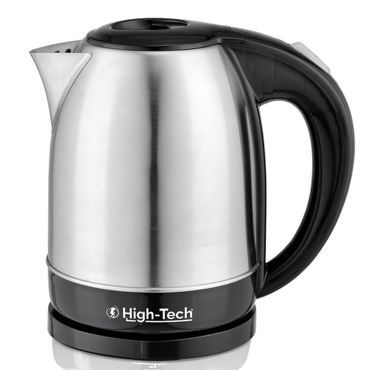 HIGH-TECH BOLLITORE ELETTRICO 2200 W IN ACCIAIO INOX 1,7 L ARGENTO E NERO CON ROTAZIONE E AUTOMATIC SWITCH OFF