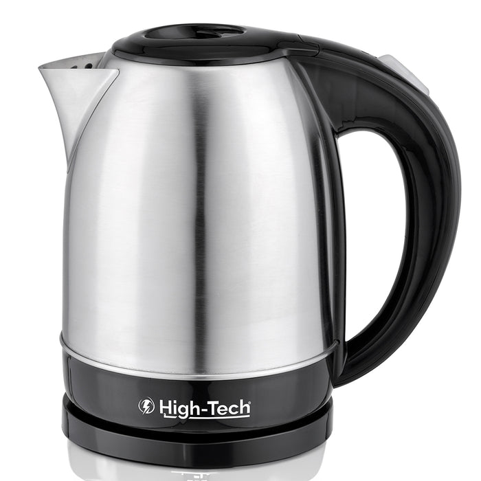 HIGH-TECH BOLLITORE ELETTRICO 2200 W IN ACCIAIO INOX 1,7 L ARGENTO E NERO CON ROTAZIONE E AUTOMATIC SWITCH OFF