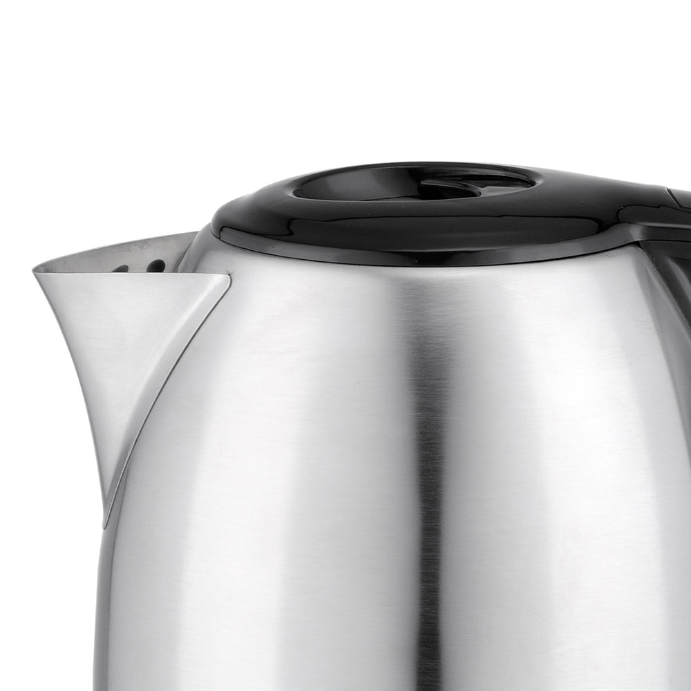 HIGH-TECH BOLLITORE ELETTRICO 2200 W IN ACCIAIO INOX 1,7 L ARGENTO E NERO CON ROTAZIONE E AUTOMATIC SWITCH OFF