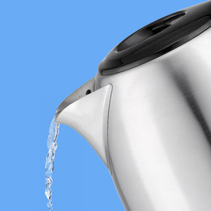 HIGH-TECH BOLLITORE ELETTRICO 2200 W IN ACCIAIO INOX 1,7 L ARGENTO E NERO CON ROTAZIONE E AUTOMATIC SWITCH OFF