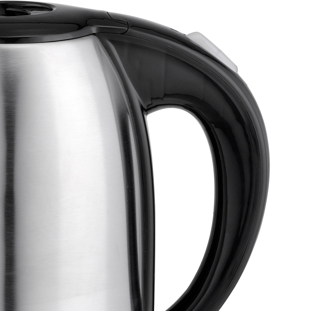 HIGH-TECH BOLLITORE ELETTRICO 2200 W IN ACCIAIO INOX 1,7 L ARGENTO E NERO CON ROTAZIONE E AUTOMATIC SWITCH OFF